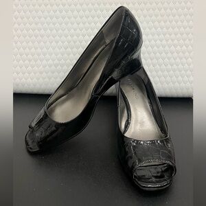 Bandolino Black Peep Toe Heels - Size 5.5